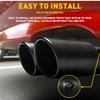 Black Dual Outlet Exhaust Tip Muffler Tail Tip For 1.4"-2.5" Stainless Steel Kit