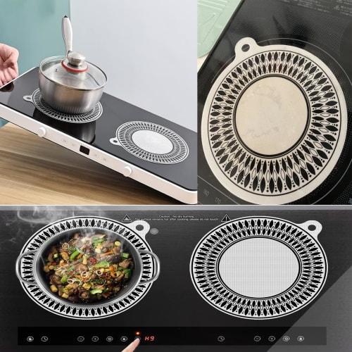 Коврик для индукционной плиты SensaBliss, набор из 2 штук, нескользящий, устойчивый к пятнам, устойчивый к царапинам, предотвращает пригорание, подставка, коврик для выпечки, крышка для плиты, совместимый