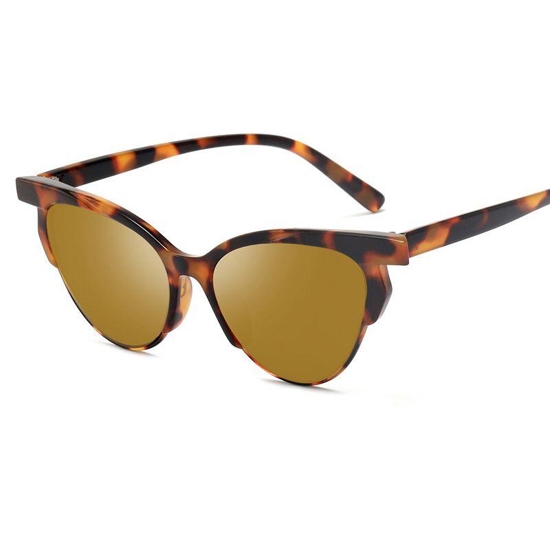 Classy Vintage Retro Cat Eye Triangle Sunglasses For Women Colorful Eyewear Glasses