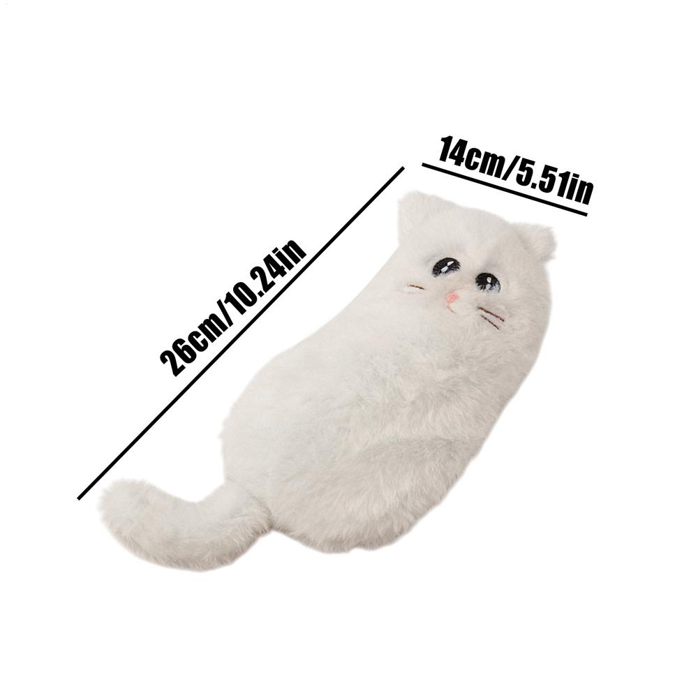 Pencil Case Cartoon Cat Shape Plush Pen Bag Large Capacity Lovely Plush Animal Pencil Organizer Case School Stationery Storage