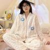 Coral Velvet Pajamas Winter Women Clothing Pajamas Sets Two Pieces Warm Flannel Thick Cute Kawaii Sleepwear Loungewear Suits New