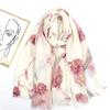 Luxury Brand  Fringe Viscose Scarf for Women Gold Lurex Aztec Floral Shawls and Wraps Pashmina Muslim Bufandas 180*90Cm