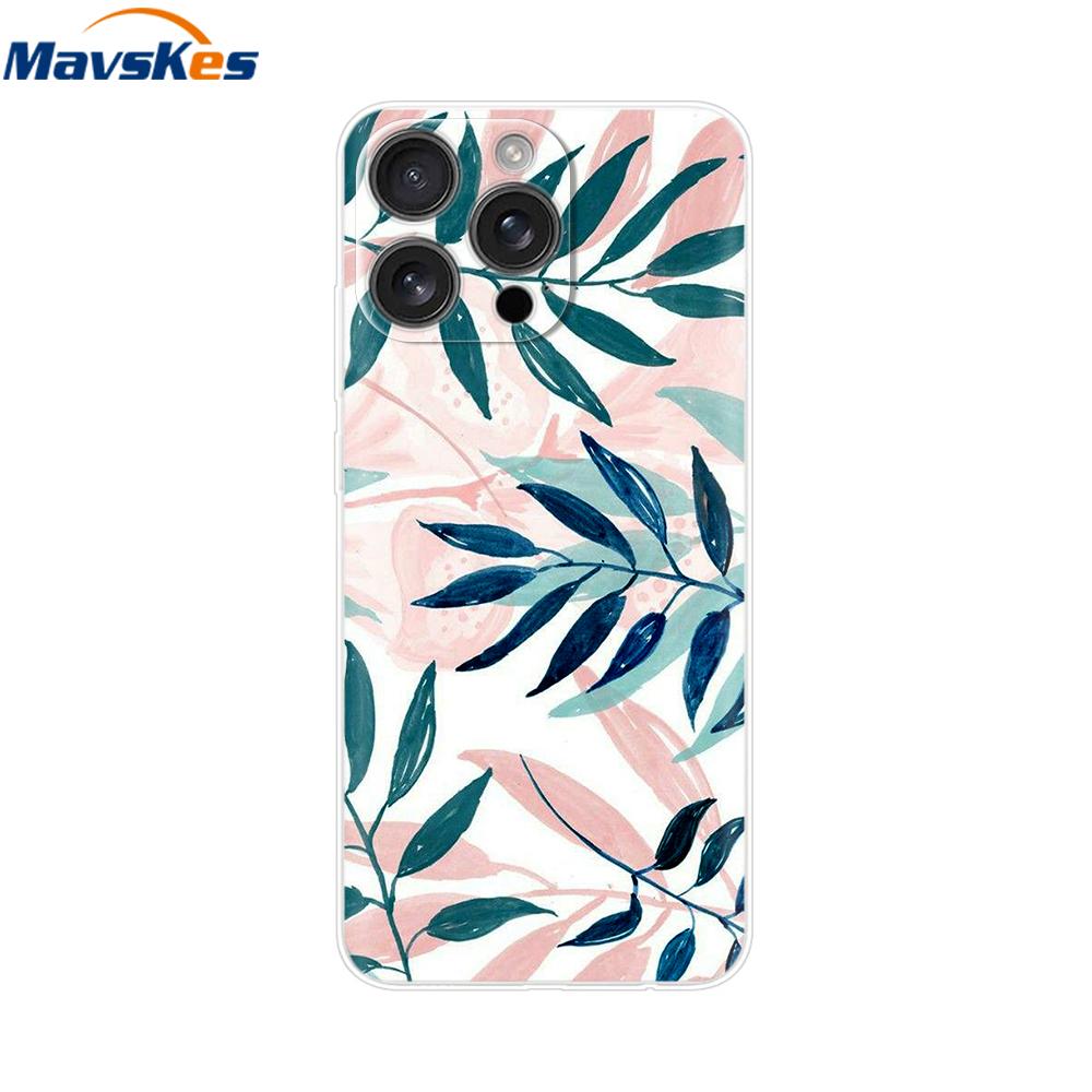 For iPhone 16 Pro Max Case Shockproof Silicone Bumper For Apple iPhone 16 Pro Max Plus Cover Soft TPU Phone Protector Shell Para