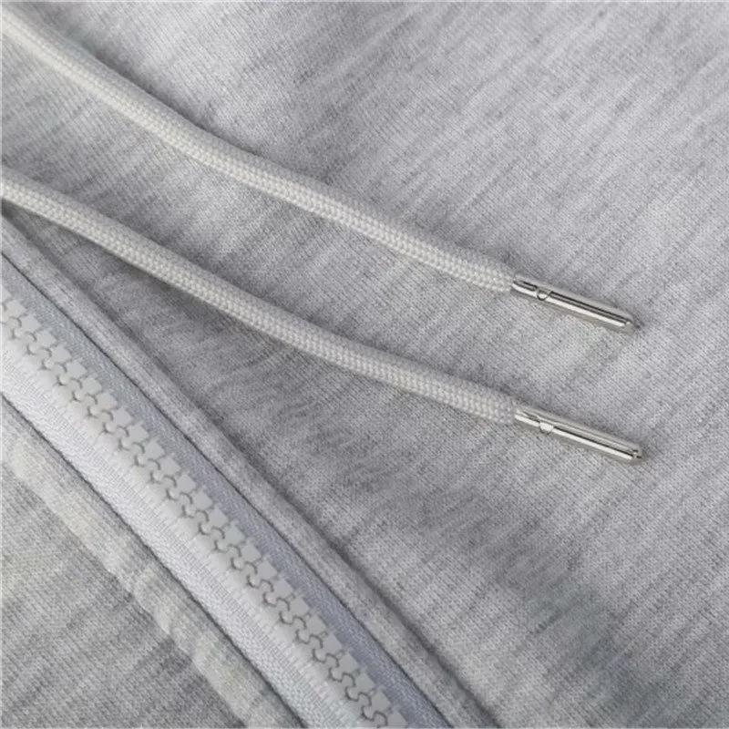 Мужская серая толстая бархатная толстовка с капюшоном: Осенне-зимняя повседневная спортивная куртка-кардиган большого размера