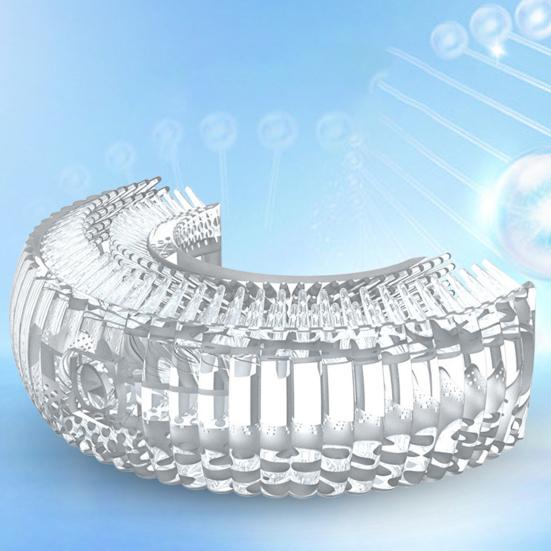 Головка зубной щетки U-образной формы, глубоко очищающая силиконовая мягкая электрическая зубная щетка на 360 градусов для детей