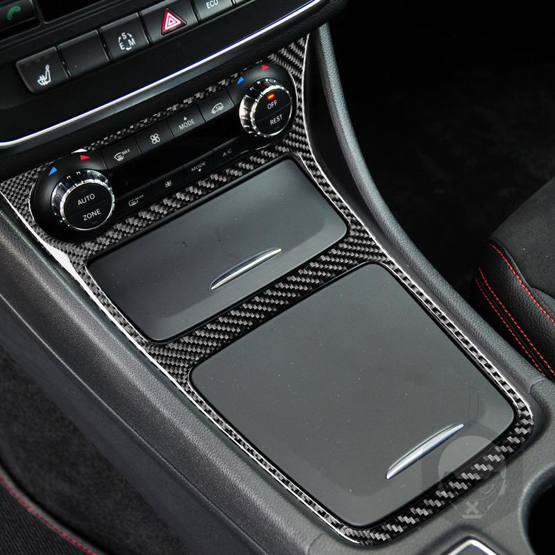 Real Carbon Fiber Car Accessories Center Console Trim Cover Soft Sticker For Mercedes CLA C117 2014-2018 GLA X156 2015-