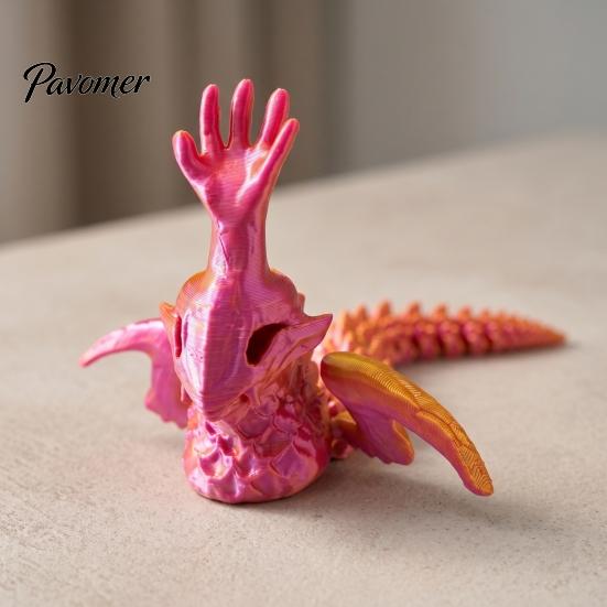 Flexible Desktop Ornament 3D Printed Articulated Monster Figurine, Joints Sea Statue, Small Office Decor Creative Fantasy with Movable for Decoration
