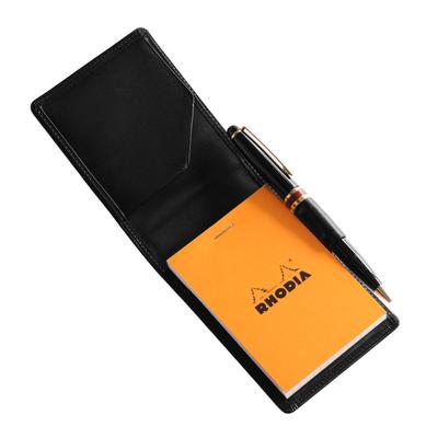 Блокнот для записей из натуральной кожи Rhodia Cover A7 Tochigi Leather Vertical, черный [Jamale] № 11, Япония