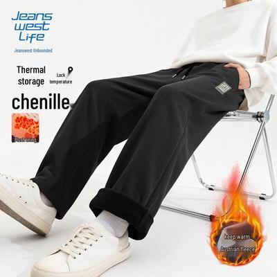 JEANSWEST LIFE Мужские повседневные брюки прямого кроя из тяжелого велюра