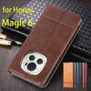 Роскошный магнитный адсорбционный кожаный чехол для Huawei Honor Magic 6 Magic6 Flip Cover Защитный чехол Capa Fundas Coque