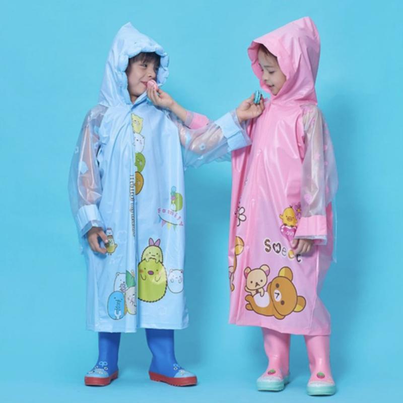 Детский плащ со школьной сумкой, пончо с большими полями для детей 4-10 лет