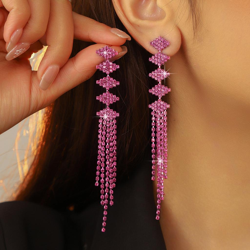 High-end Luxury Shiny Long Fringed Earrings