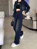 Blue High Waist Straight Jeans Loose Fit Washed High Rise Wide Legs Jeans Women's Denim Jeans & Clothing