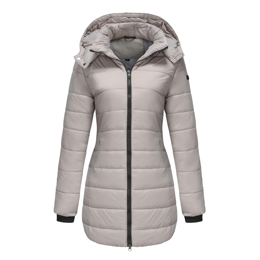 Women's Waterproof Cotton Loose Jacket, Autumn Winter Long Sleeve Parka Warm Cotton Coat, Detachable Hood, Multiple Colors Available