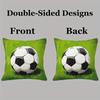 Football Print Pillowcase 2D Soft Black White Green Zipper Home Decor