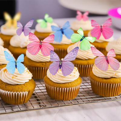 72 шт. съедобные бабочки для украшения торта вафельные бумажные бабочки для тортов кексов десертов на день рождения свадьбы вечеринки принадлежности