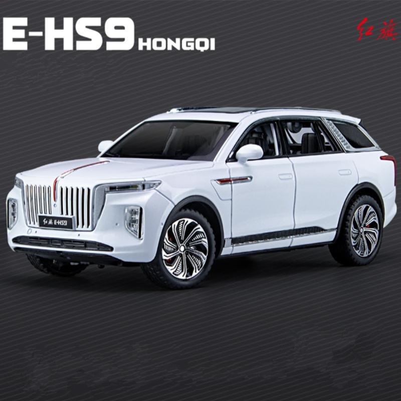 1/24 HONGQI E-HS9 внедорожник сплав новая энергия модель автомобиля литой металл игрушечный транспорт модель автомобиля высокая имитация звука и света детские подарки
