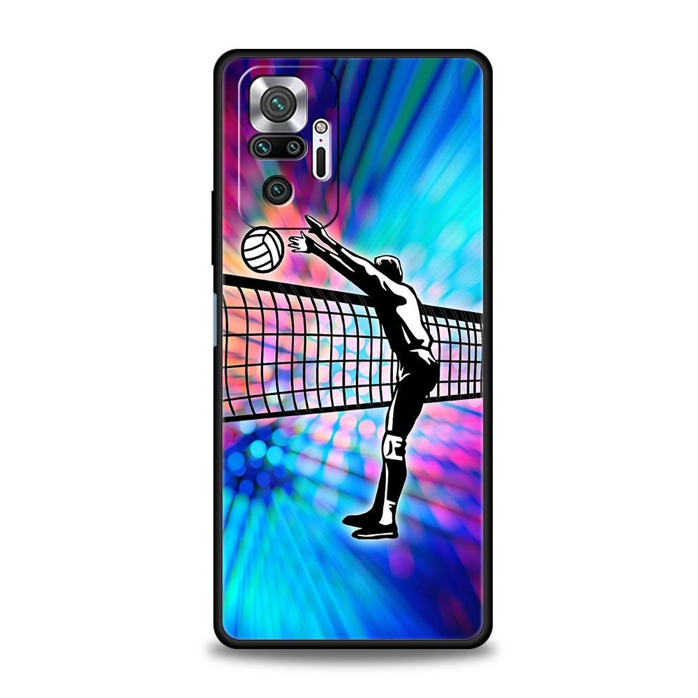 Модный Чехол для Телефона Спортивный Волейбол Для Xiaomi Redmi Note 14 13 5G 10 11 12 Pro Plus 4G 14C 13C 12C 10C Черный