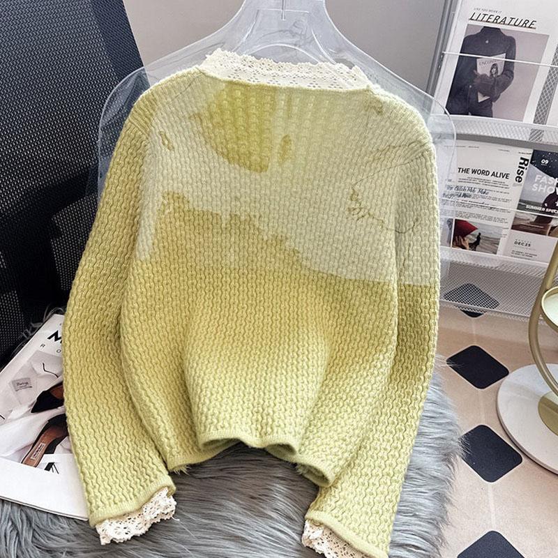 Вязаный кардиган-свитер 2023, весна и осень, нежное маленькое пальто с ароматом, женский свитер в западном стиле с круглым вырезом, женский топ