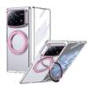 KEYSION Чехол-подставка с магнитным кольцом, вращающимся на 360°, для Xiaomi MIX Fold 4, прозрачная жесткая ПК-накладка для телефона со стеклянной защитной пленкой для экрана