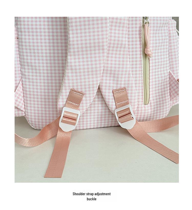 Высококачественный мягкий клетчатый рюкзак для девочек, предназначенный для поездок за границу — вместительный, подходит для учащихся средних, старших классов и студентов колледжей.