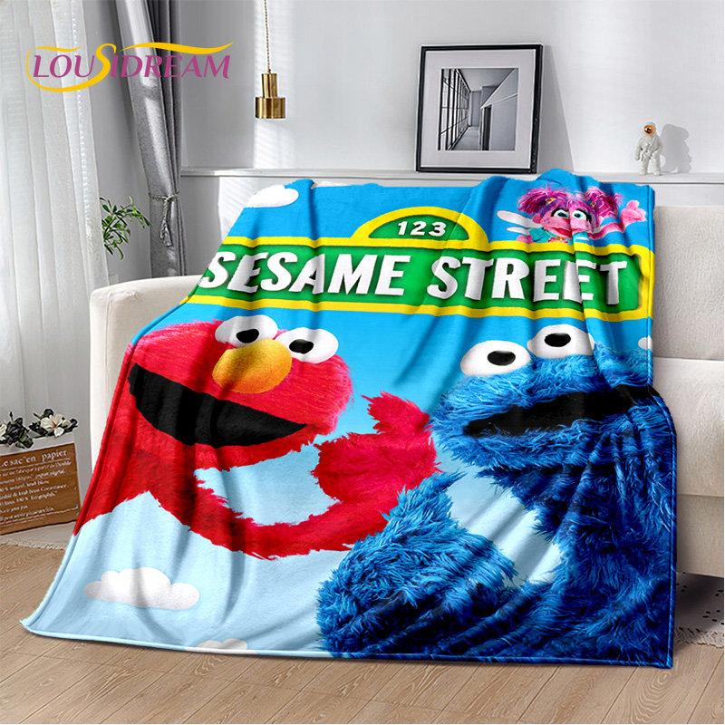TV Sesame Street Cute Cartoon Soft Plush Blanket,Flannel Blanket Throw Blanket for Living Room Bedroom Bed Sofa Picnic Cover Kid