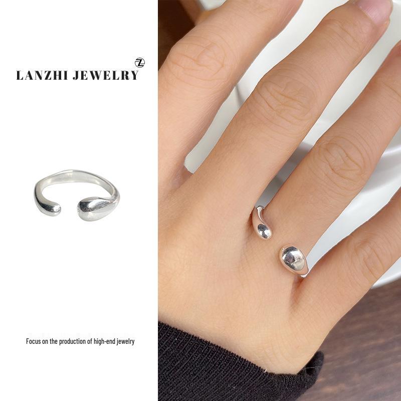 Тайское серебро Женское наборное кольцо - Серебро 925 пробы, Нишевый дизайн, Простые и универсальные украшения