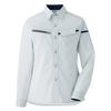 Verdexel Work Long Sleeve Silver 7 [Midori Anzen] Одежда, Рубашка, Женская, Антистатическая, Эластичная, VELS2531, Верх, Серый, №.