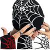 Fashion Knitted Spider Web Design Beanie Hats Y2K Men Women Accessories Winter Warm Cap Hip-hop Street Cap Halloween Gift