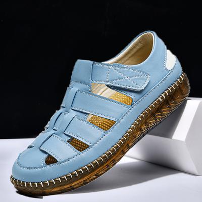 Популярные сандалии на подошве из говяжьей жилы, летние женские плетеные римские сандалии на плоской подошве, легкие пляжные туфли на мягкой подошве