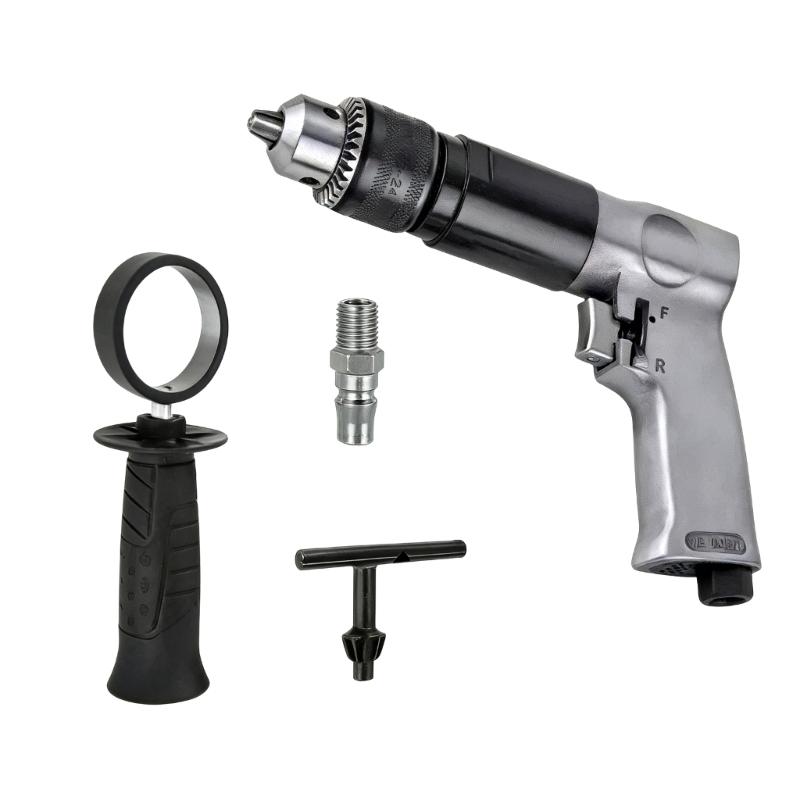 Heavy Duty 3/8inch/1/2inch High Speed Pneumatic Drill Reversible Rotation Air Drill for Hole Drilling Pneumatic Drill
