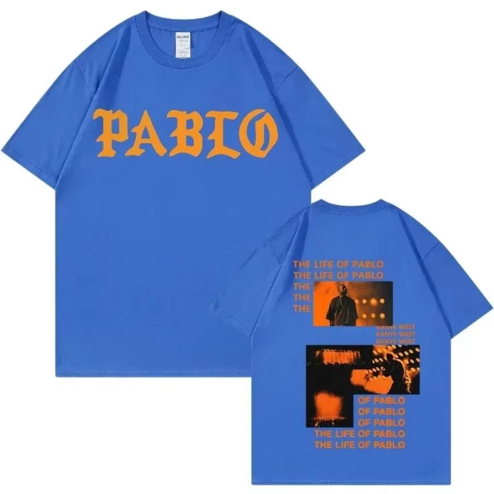 Мужская футболка с принтом рэперов THE LIFE OF PABLO Летняя мужская женская хип-хоп мода Свободные футболки оверсайз с коротким рукавом