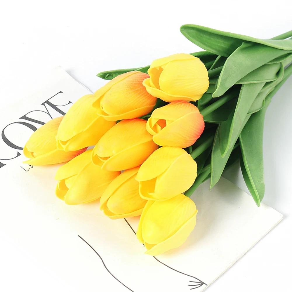 Букет из 3/5 искусственных тюльпанов, 29 см, из пенопласта, для украшения сада и свадьбы, для домашнего декора, вазы и цветочной композиции.
