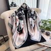 Spring And Summer 90Cm Silk Scarf Women'S Satin Printing Imitation Silk Scarf Large Square Scarf Temperament Shawl Bag Headscarf