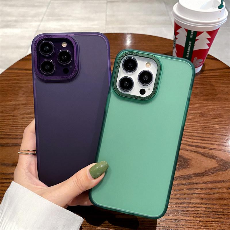 Матовый противоударный чехол-бампер для телефона Iphone 14pro Max 13 12 11 Pro Max 14 Plus, защита объектива камеры, прозрачная задняя крышка