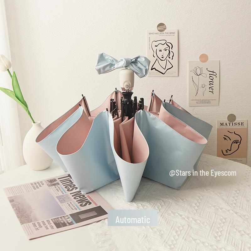 Автоматический складной зонт двойного назначения с защитой от УФ-излучения для солнца и дождя