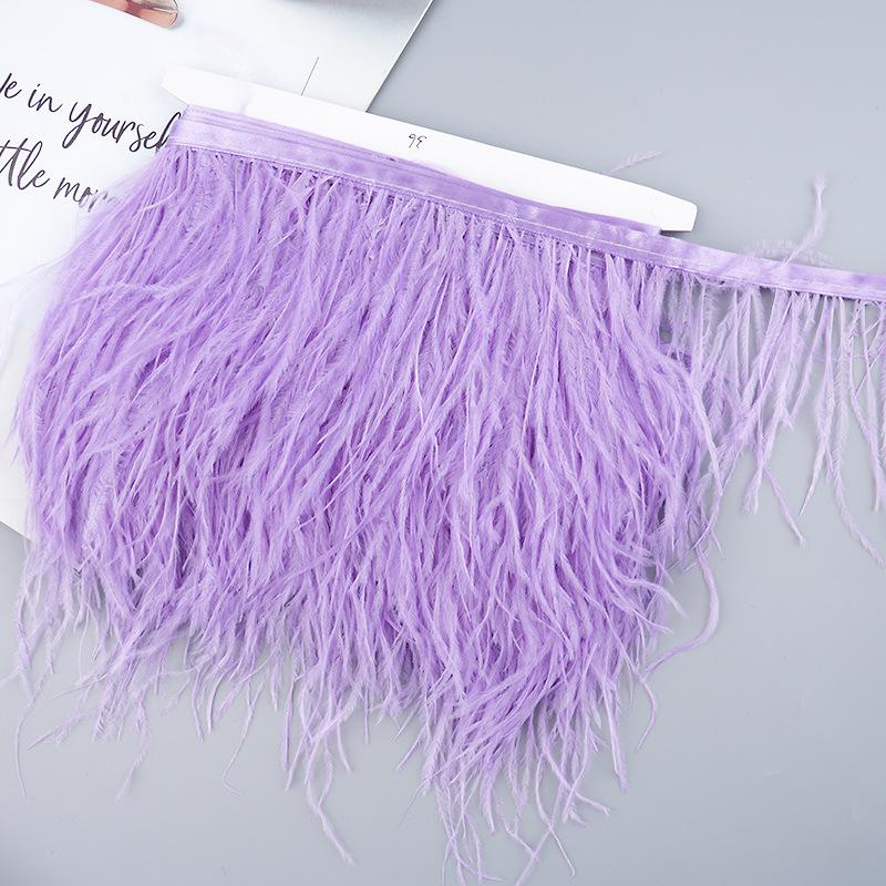 Diy Handmade Accessories Colorful Ostrich Feather Cloth Edge Decorative Accessories Clothing Accessories Wedding Skirt