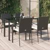VidaXL Garden Dining Furniture and Cushions 5pcs Black Wicker 3185133