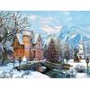 Пейзаж Алмазная мозаика Рождественская Алмазная вышивка Полный квадратный/круглый Зимний дом Пейзаж Вышивка крестиком Бисер Детский подарок
