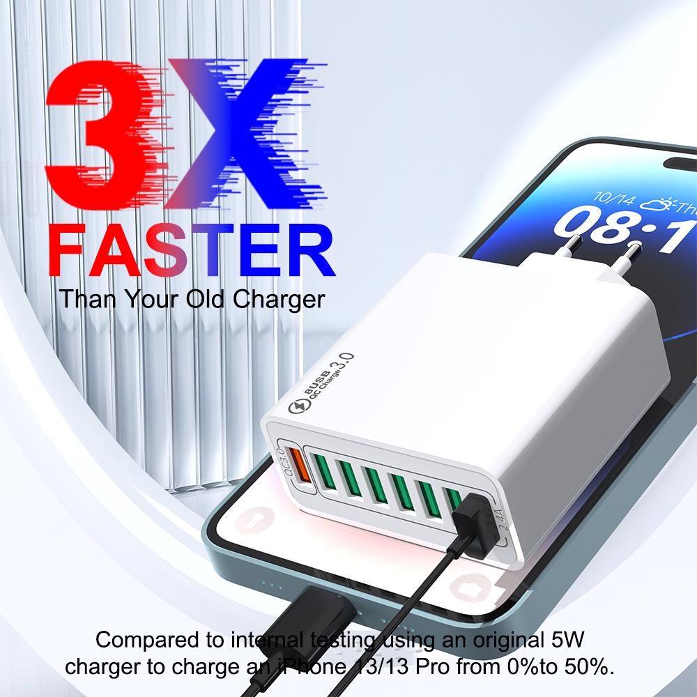 QC3.0 8-Port 30W Multi-USB High-Power Fast Charger (US/EU/Korean Specs)