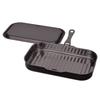 Grill Pan, Black, 30 X 18 Cm, with Iron Lid and Handle, Square Wave Pattern, Easy Cooking, HB-3995