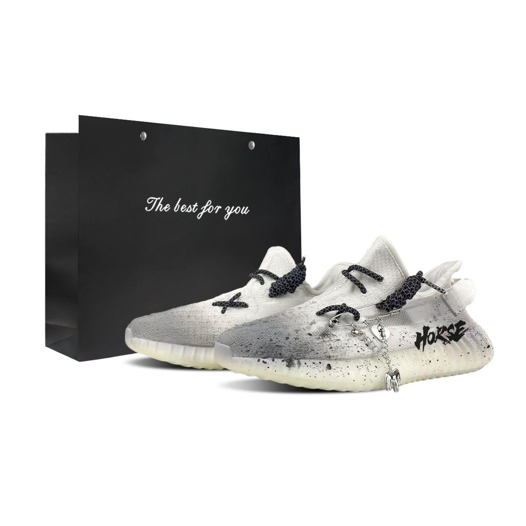 adidas Оригинальные Yeezy Boost 350 V2 Устойчивые к истиранию Низкие Повседневные Кроссовки Унисекс Черно-белые HQ6316(Команда373-ЛД)