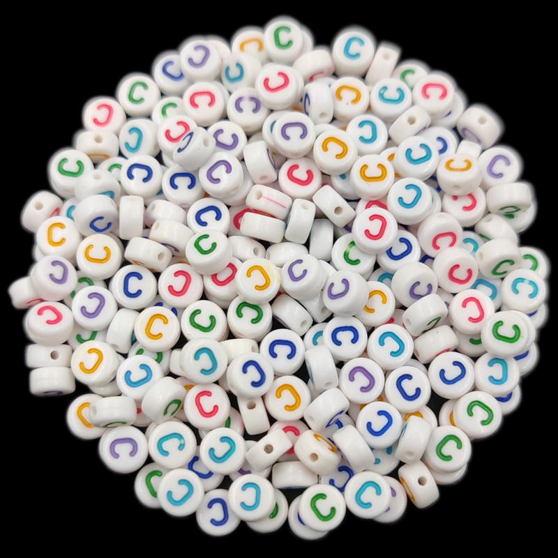 Товары для домашней вечеринки, 50 шт., 7 мм, красочные буквы, оптовая продажа, свободные бусины, изготовление ювелирных изделий, ожерелье, браслет, сделай сам, для кулона