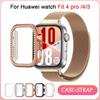Алмазный чехол+ремешок Для Huawei watch Fit 4 pro Аксессуары Полностью полый ПК Защитный бампер Рамка Для huawei watch fit 4 3
