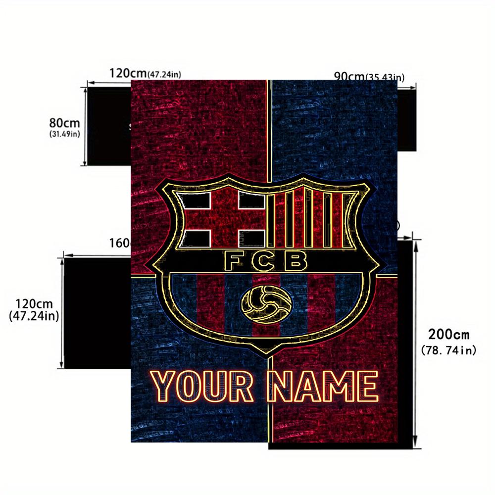 Barcelona Club Customize Text Floor Rug Office Rug Perfect for Entryway Study room Dormitory Decorate room Anti-slip Rug Decorate Offices