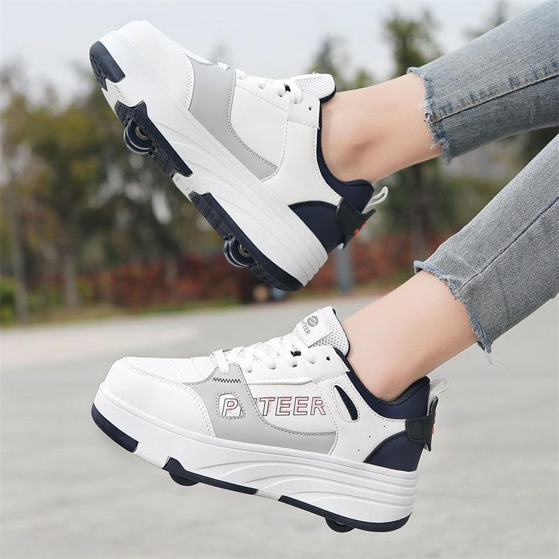 Children Kids Sneakers with Four Wheels Roller Skate Walking Shoes Ultra-Light Boys Girls Sports Shoes 189