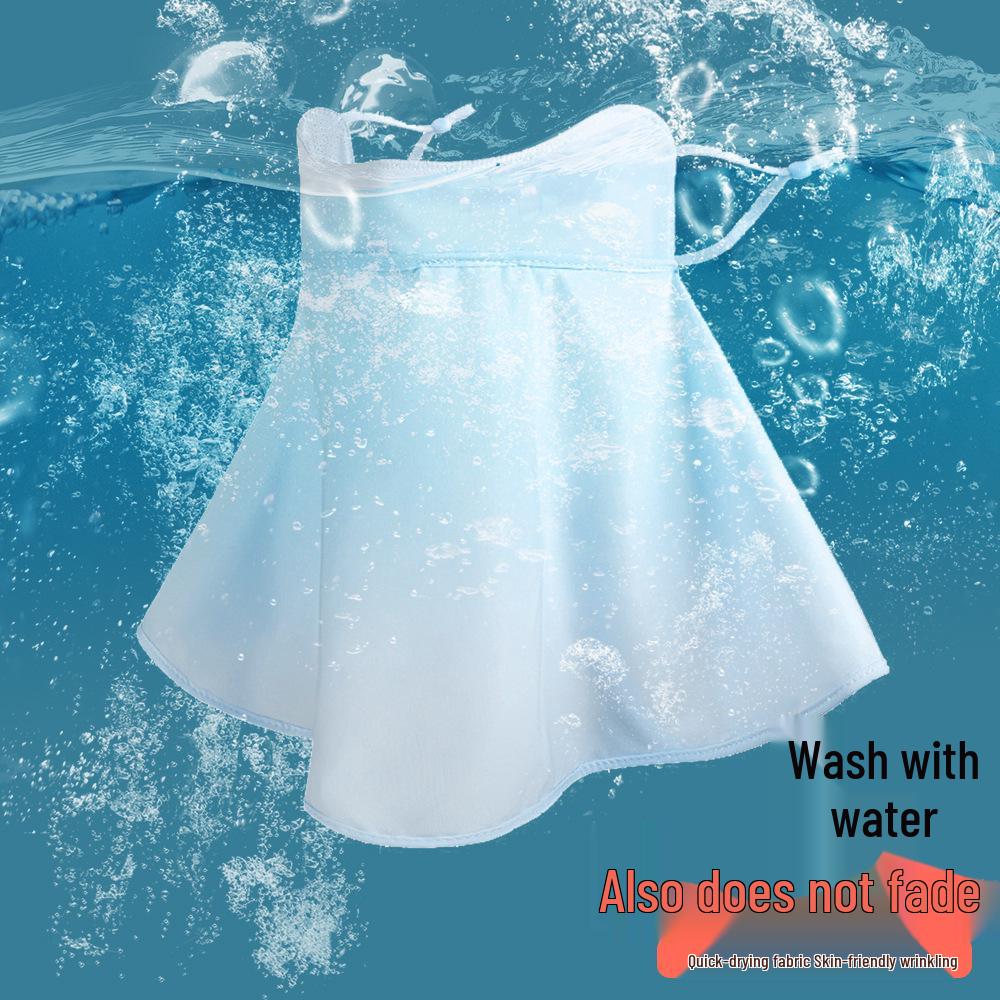 Женская маска для лица от солнца из ледяного шелка с 3D-защитой для глаз - Дышащая, тонкая и румянец для езды на велосипеде на открытом воздухе