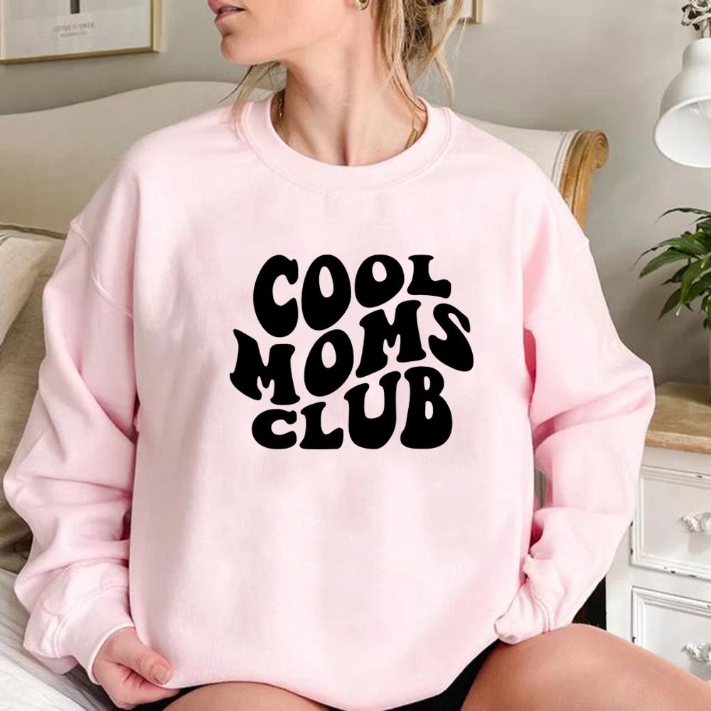 Толстовка Cool Moms Club, толстовки Mom Life, женские толстовки с длинным рукавом, повседневные толстовки с графическим принтом, подарок на день рождения для мам