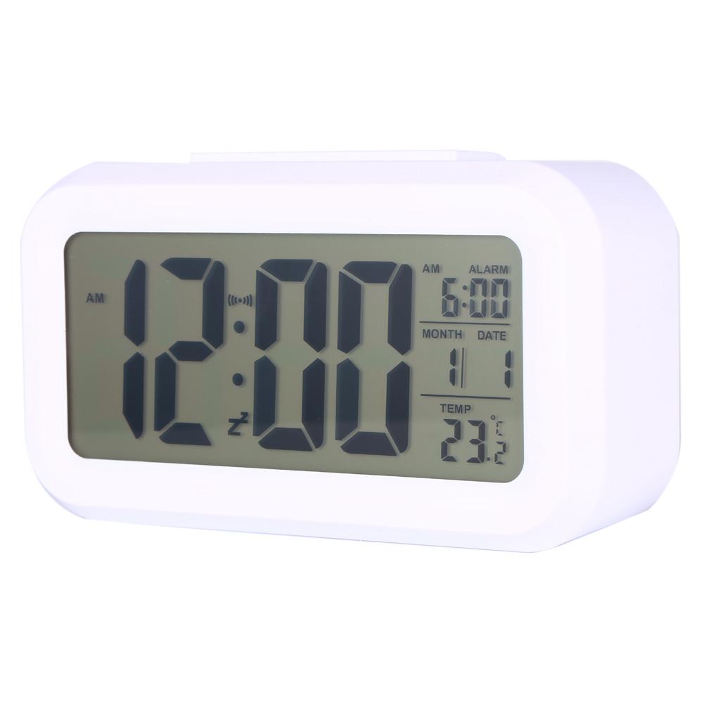 LED Backlight Digital Snooze Desk Alarm Clock Temperature Calendar Display Local