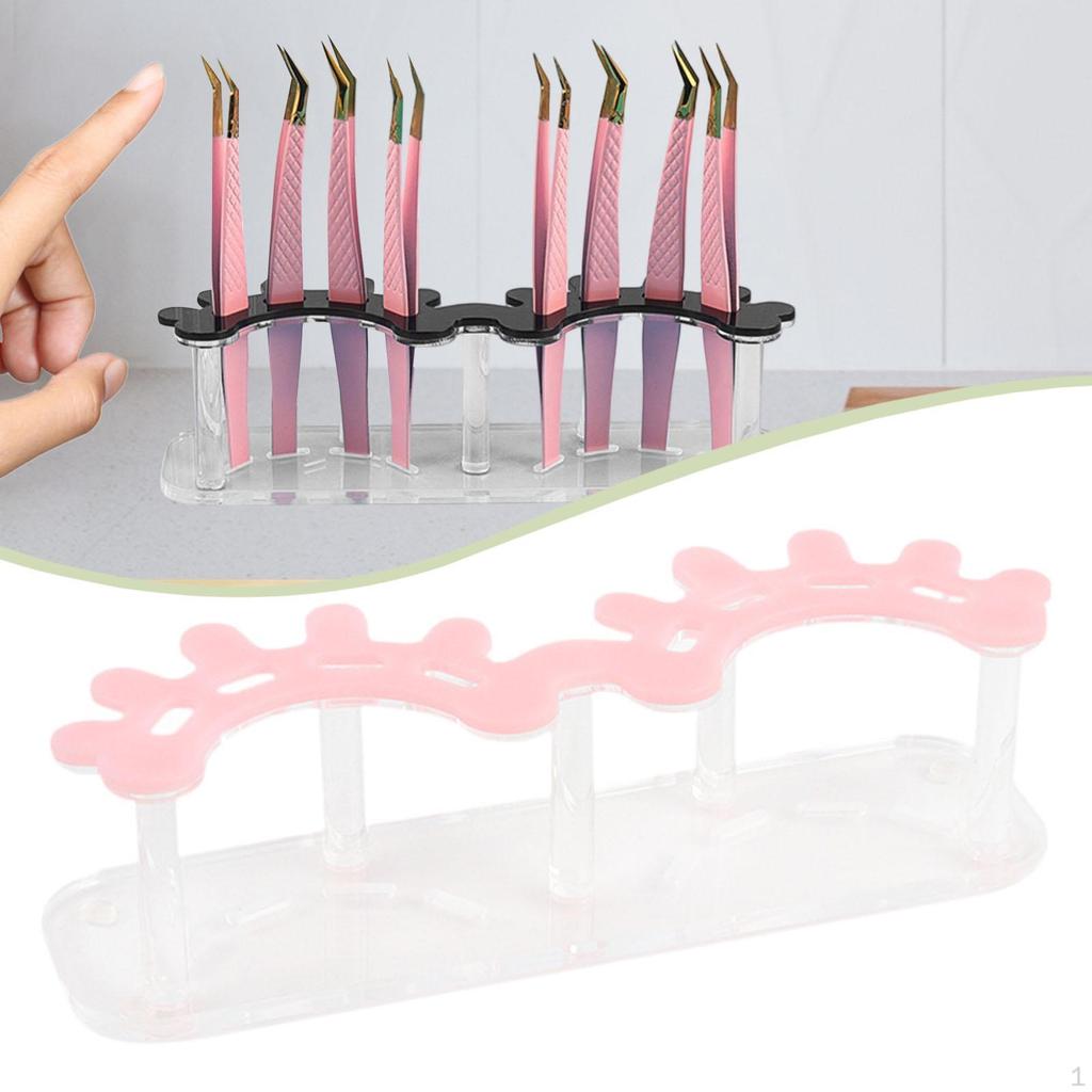 Eyelash Extension Tweezers Holder Double Slots Supplies Organizer Stand